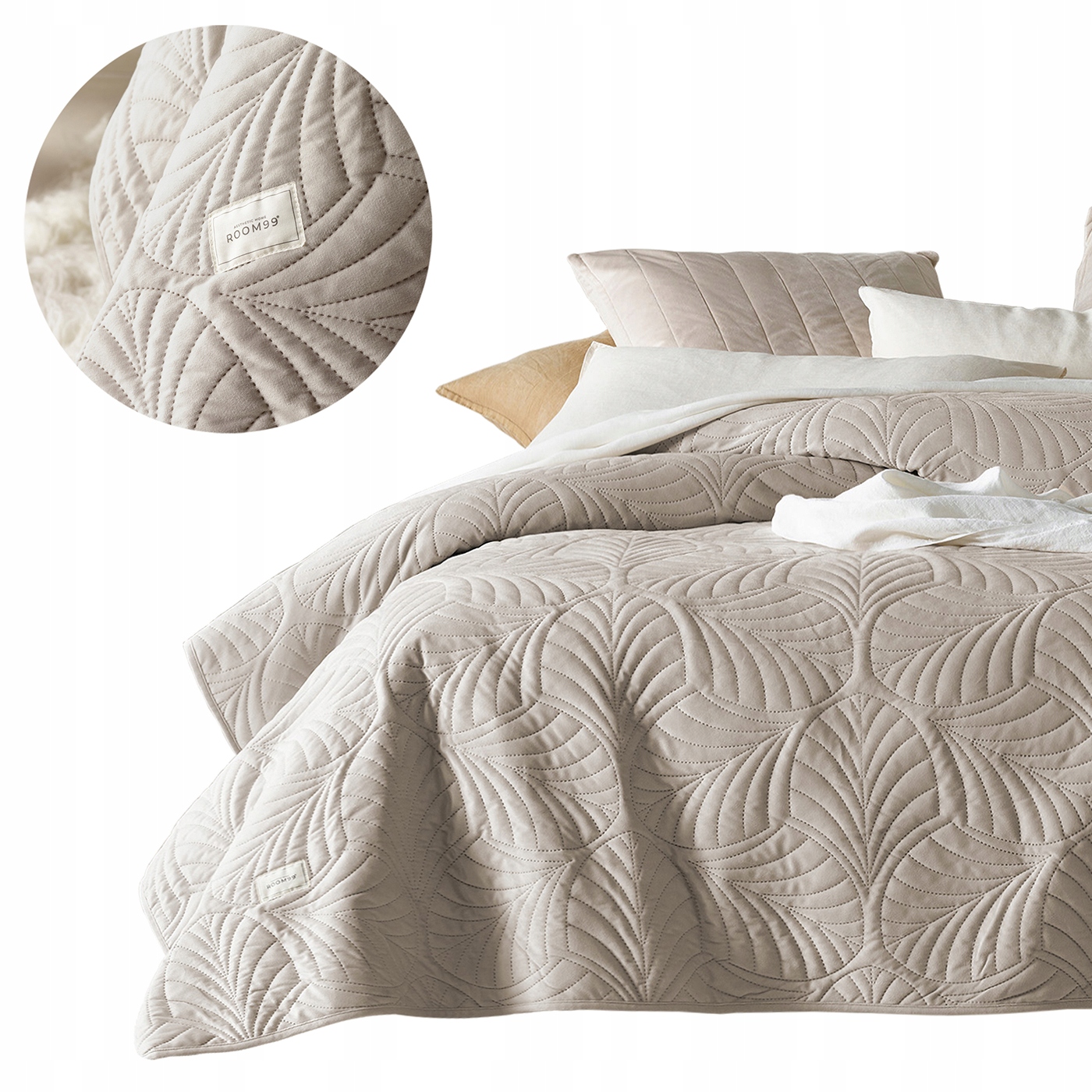 ROOM99 Přehoz na postel 240x260 prošívaná velurová pohovka Premium Feel Barva