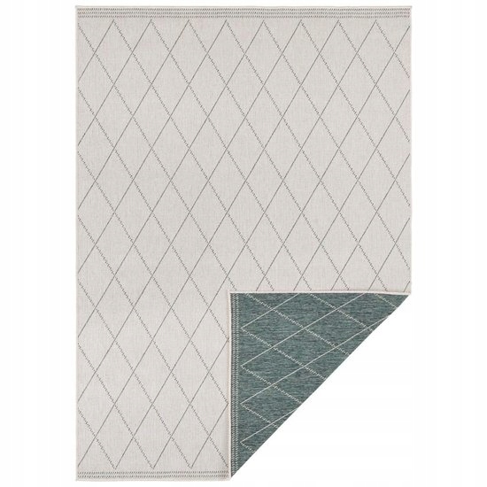 Koberec zelený, krémový oboustranný 80x150 cm