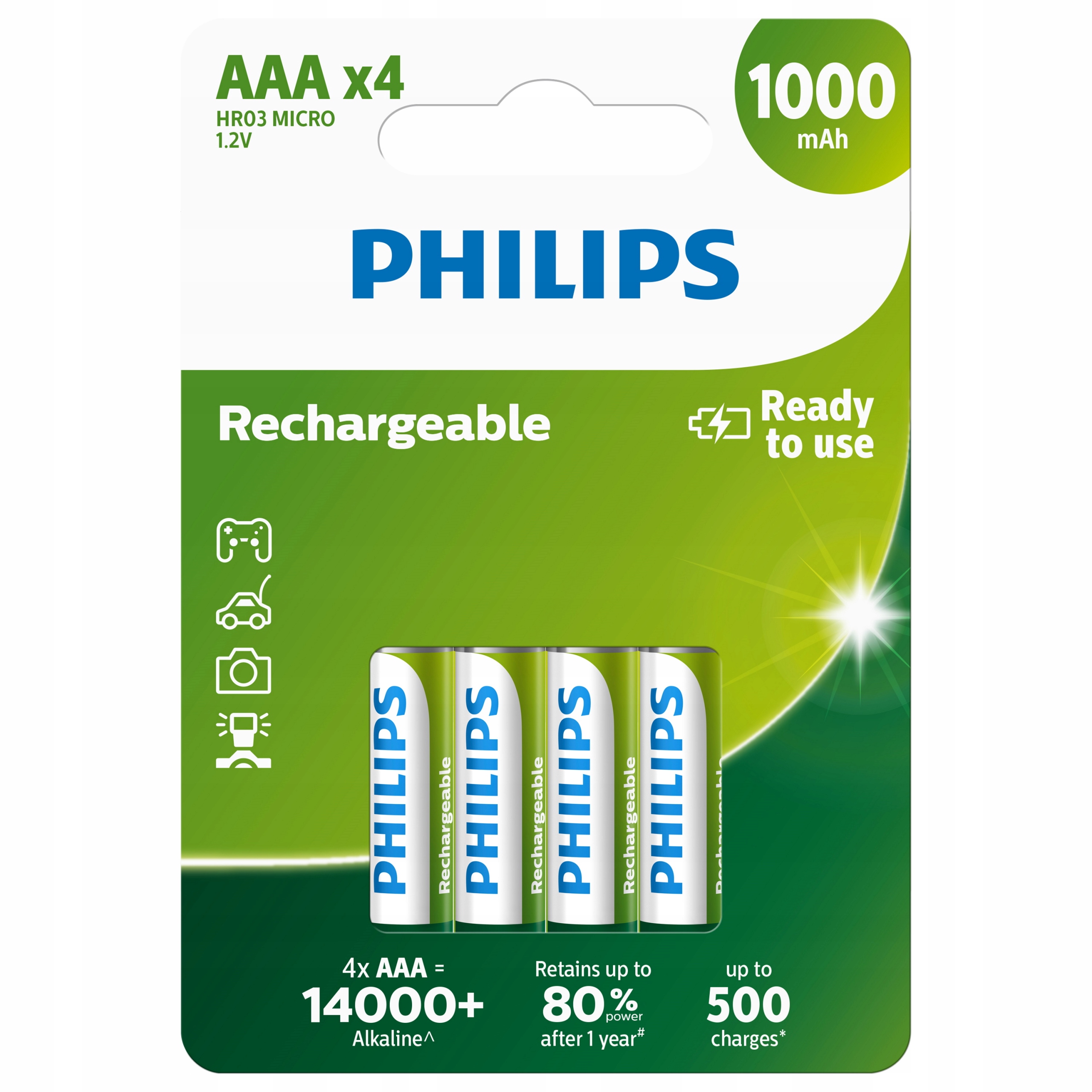 

Akumulator Philips 1000mAh Aaa R03 4szt ReadyToUse