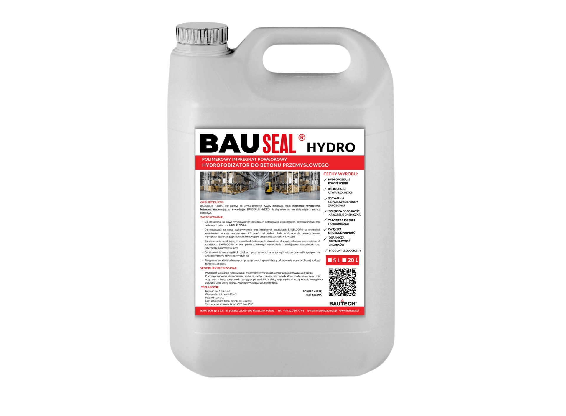 Polimerowy impregnat do betonu Bautech Bauseal Hydro 5L