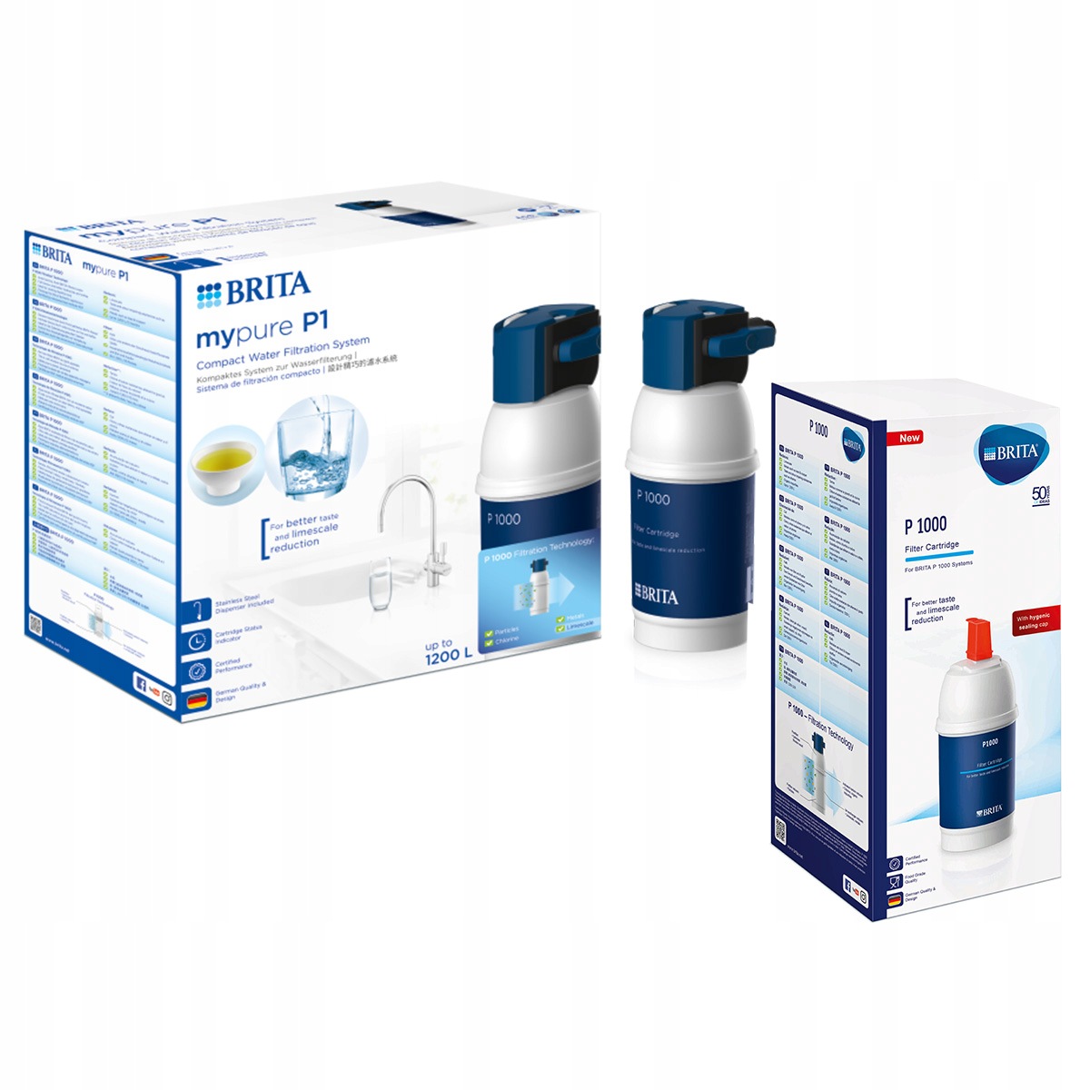 Podzlewowy system filtracyjny do wody Brita mypure P1 2x filtr P1000
