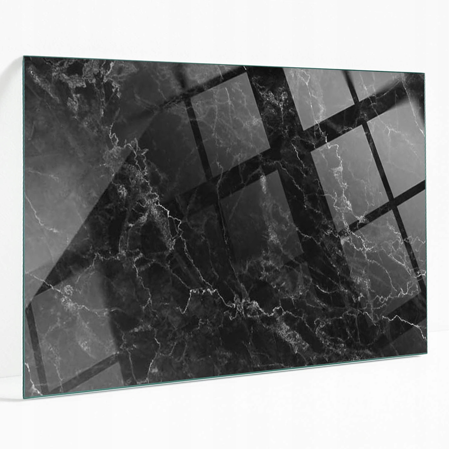 Ozdobná sklenená doska na stôl so vzorom mramorového vzoru s vlascami 100 x 70 cm