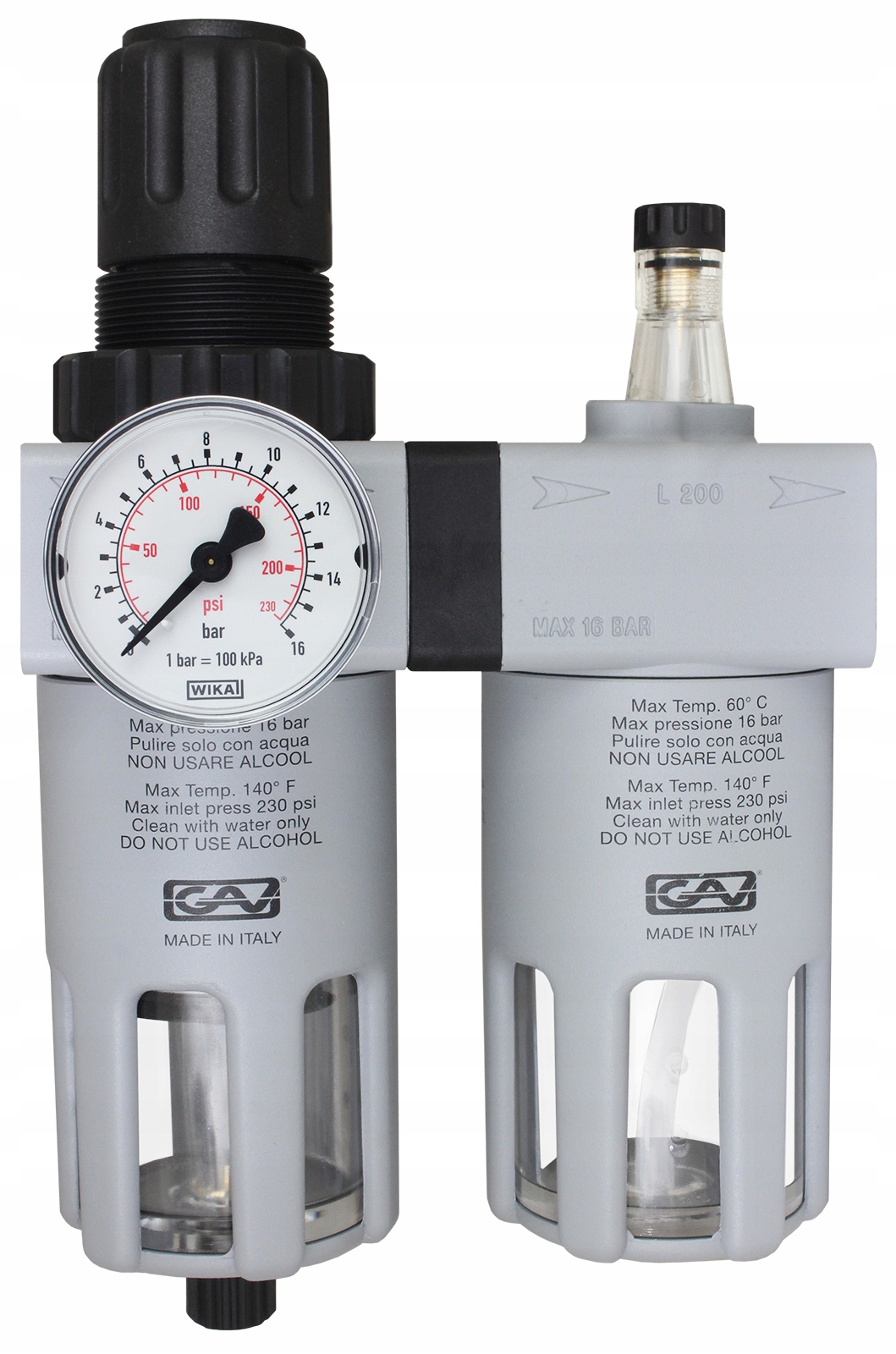 

Filtr powietrza z reduktorem i naolejacz Gav 1/2''