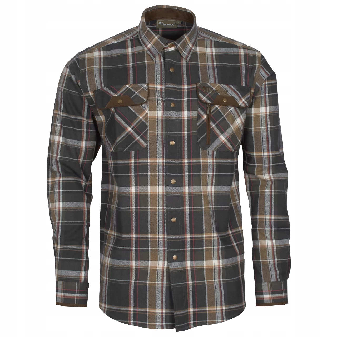 Koszula męska Pinewood Prestwick Exclusive ciemnozielono/czarna 2XL