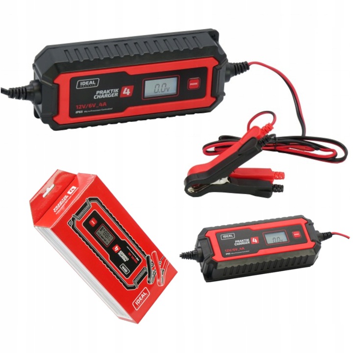 Ładowarka IDEAL PRAKTIK CHARGER 4A LCD 6V/12V