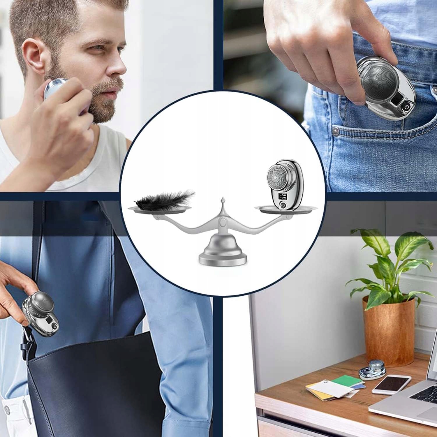 PRZENOŚNA GOLARKA ELEKTRYCZNA TRYMER DO BRODY ELEKTRYCZNA BRZYTELKA SREBRNY Kod producenta 6HG1215SV901