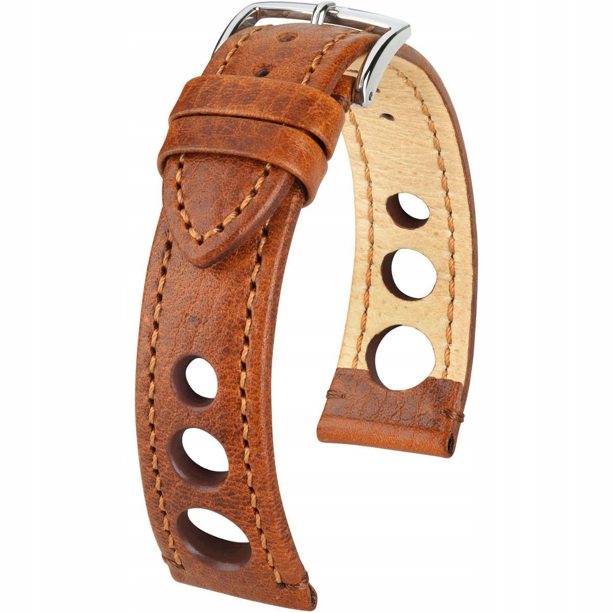 Světle hnědý kožený opasek 20 mm Hirsch Rally L