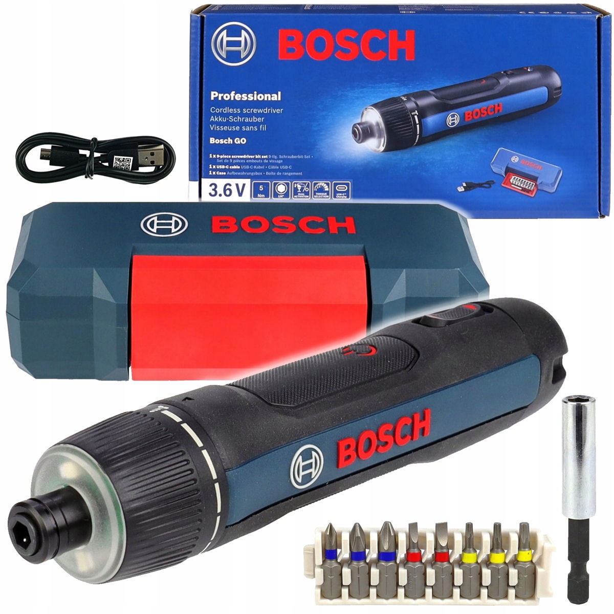 WKRĘTAK AKUMULATOROWY GO 3 KIT BOSCH + OSPRZĘT + WALIZKA
