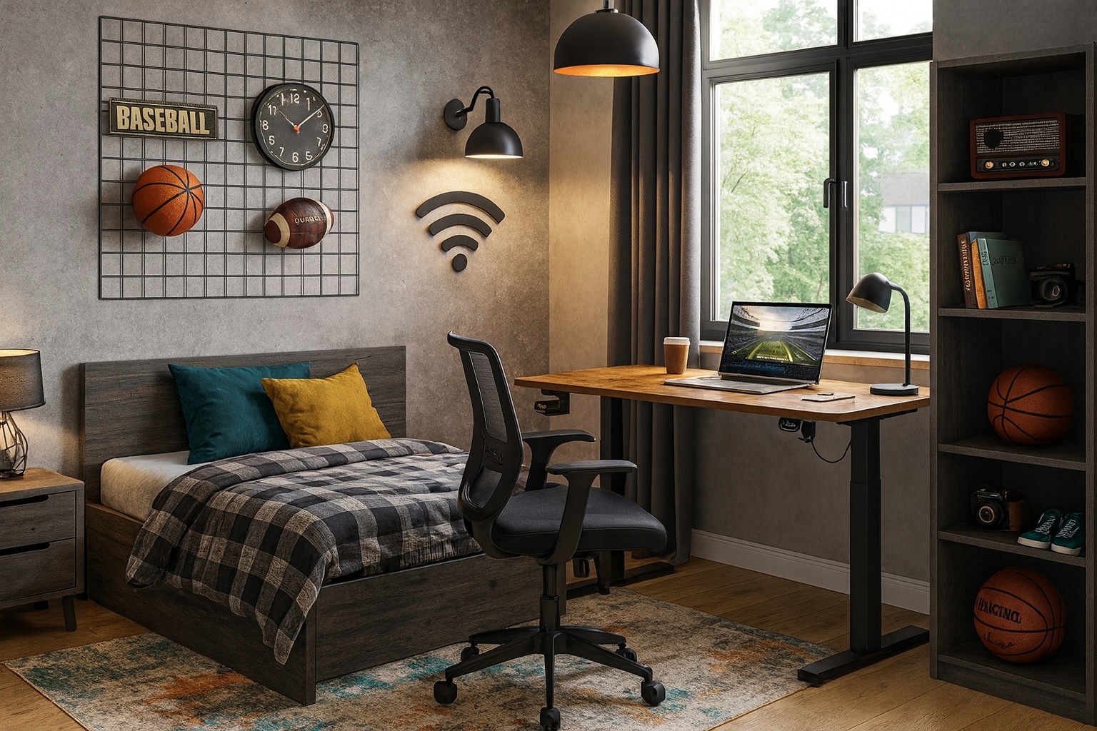 Biurko regulowane 120cm Elektryczne regulacja wysokości 72-118cm loft LED