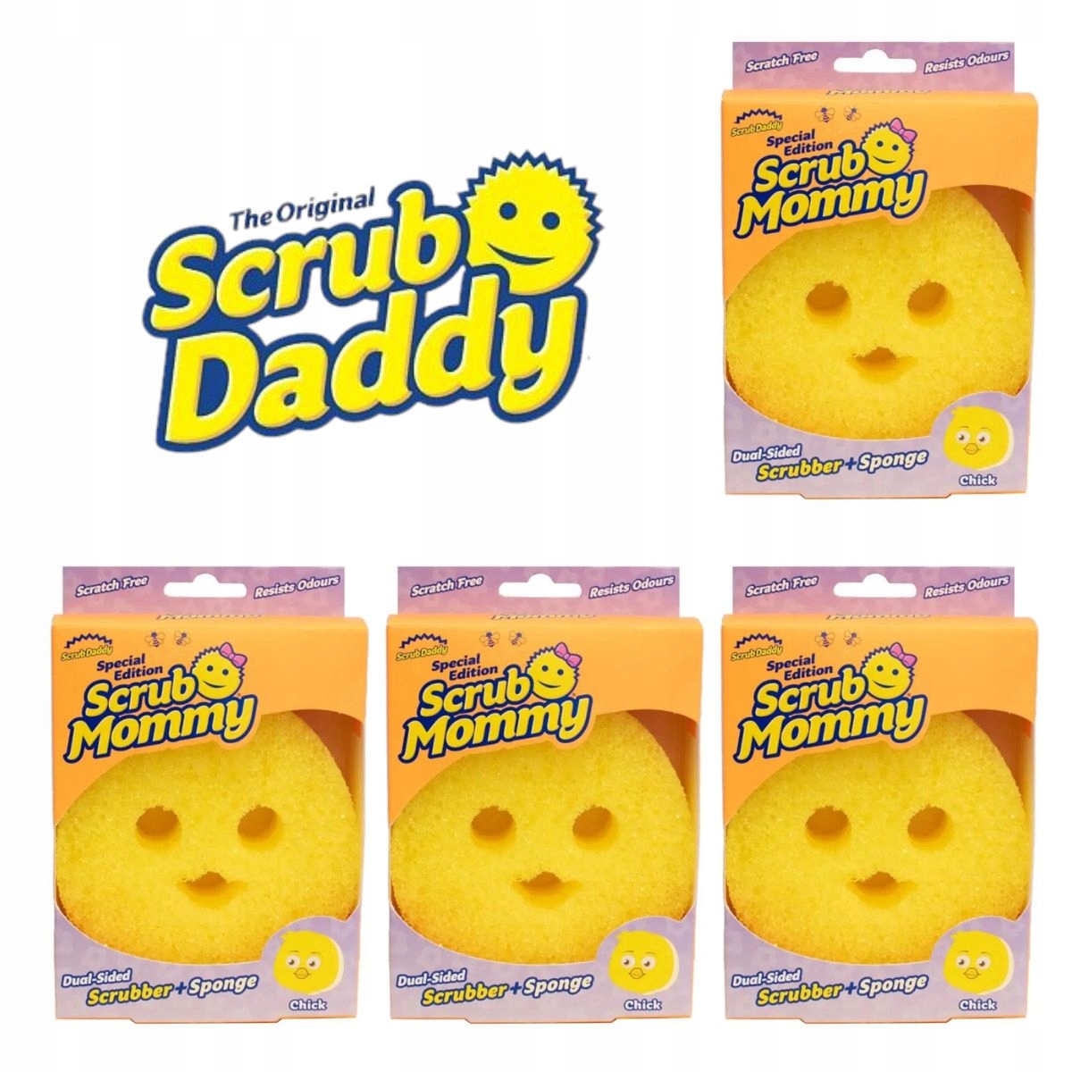 Levně Balíček Scrub Mommy houbička Chicken kuře od Scrub Daddy Originální 3+1