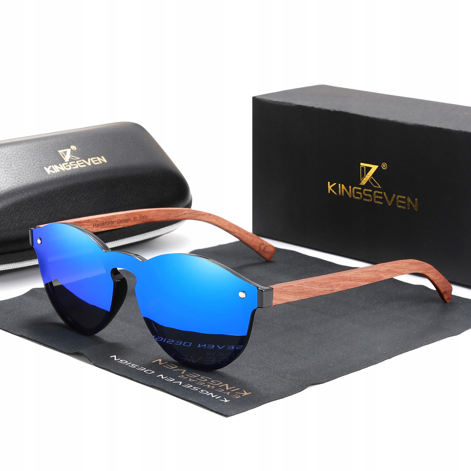 

Okulary przeciwsłoneczne Kingseven UV400 Drewniane