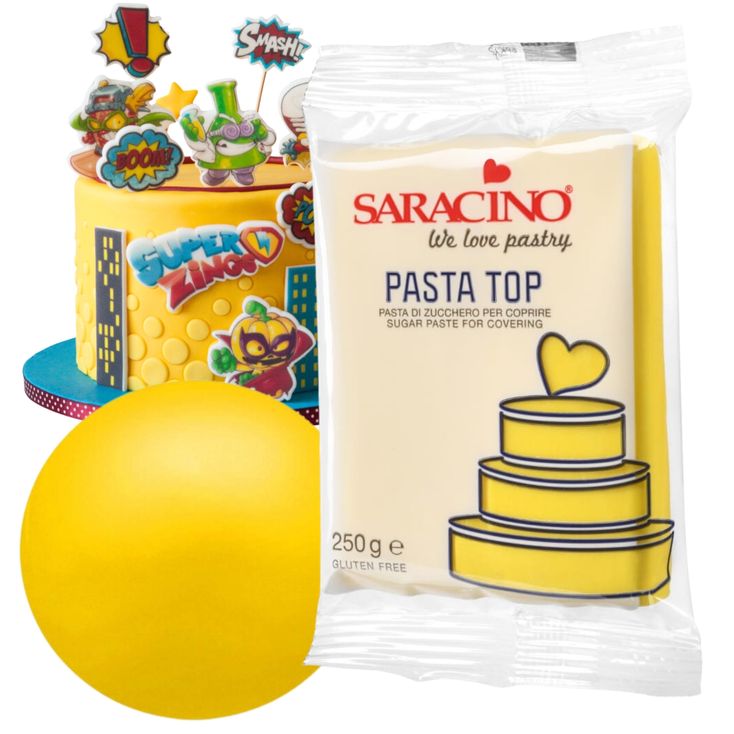 Cukormassza Paszta Top Sárga 250 G A Saracino Torta Díszítéséhez