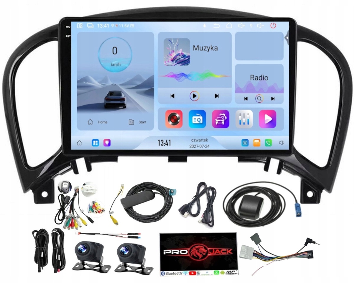 Rádio Navigace Carplay Gps Android Nissan Juke 2010-2019 4GB 64GB Sim