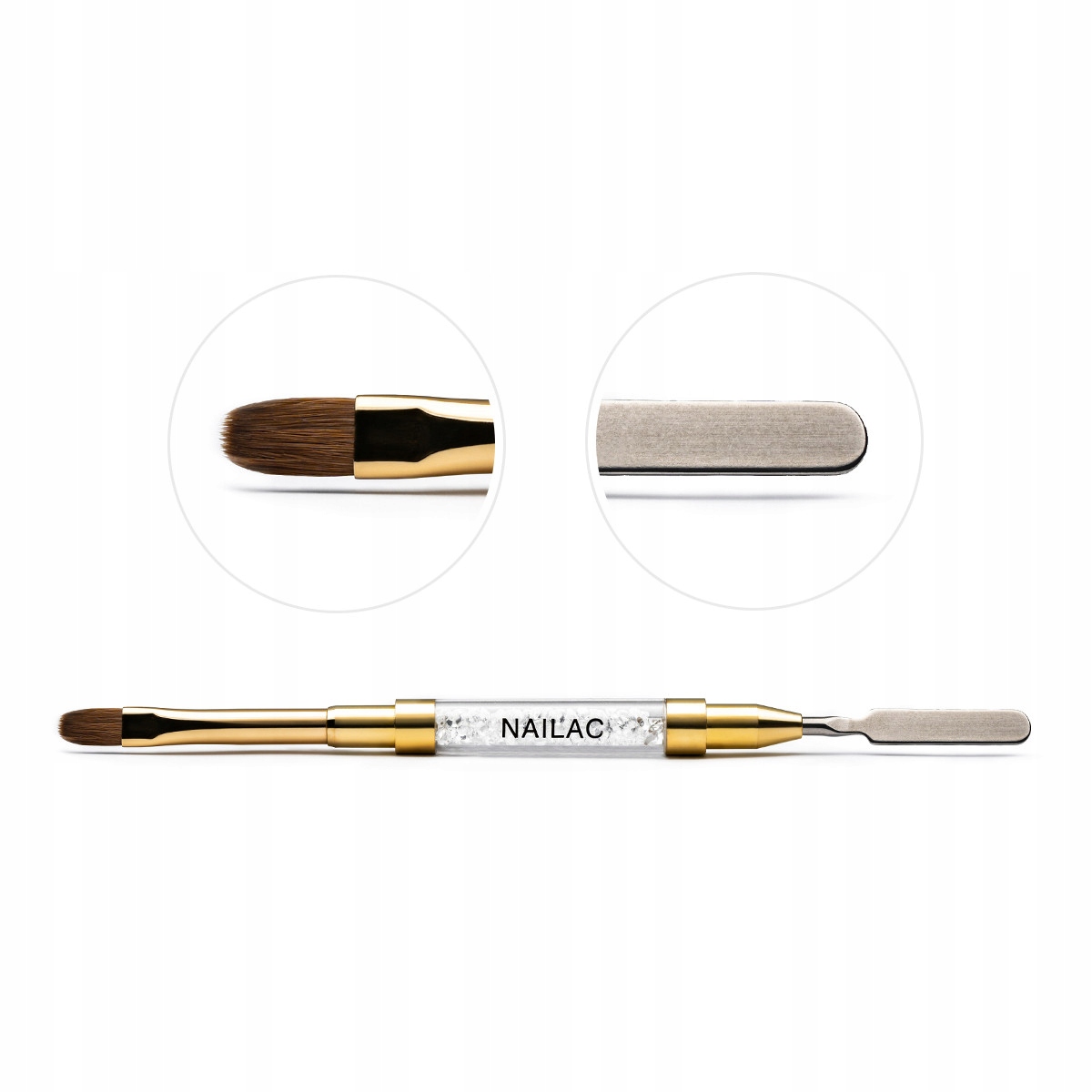 NaiLac Štětec na gel #8 Oval & Spatula