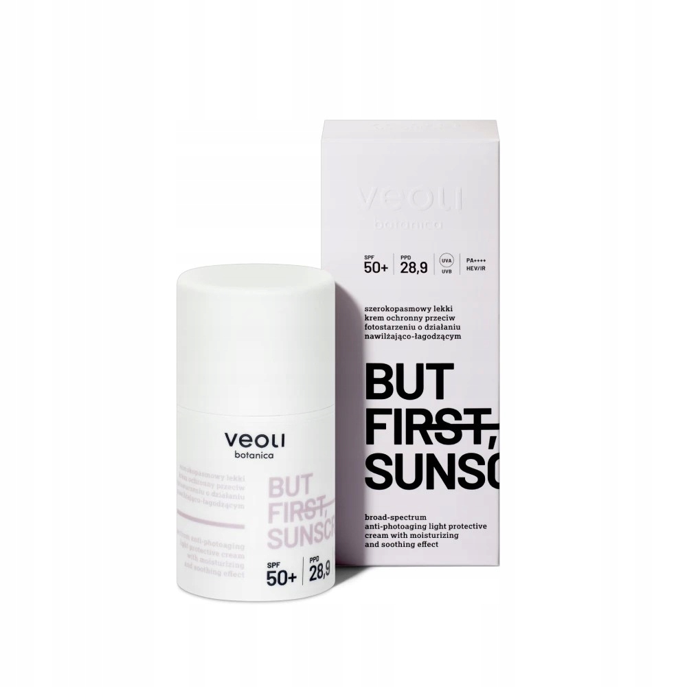 Veoli Botanica But First, Sunscreen lehký ochranný krém Spf 50+