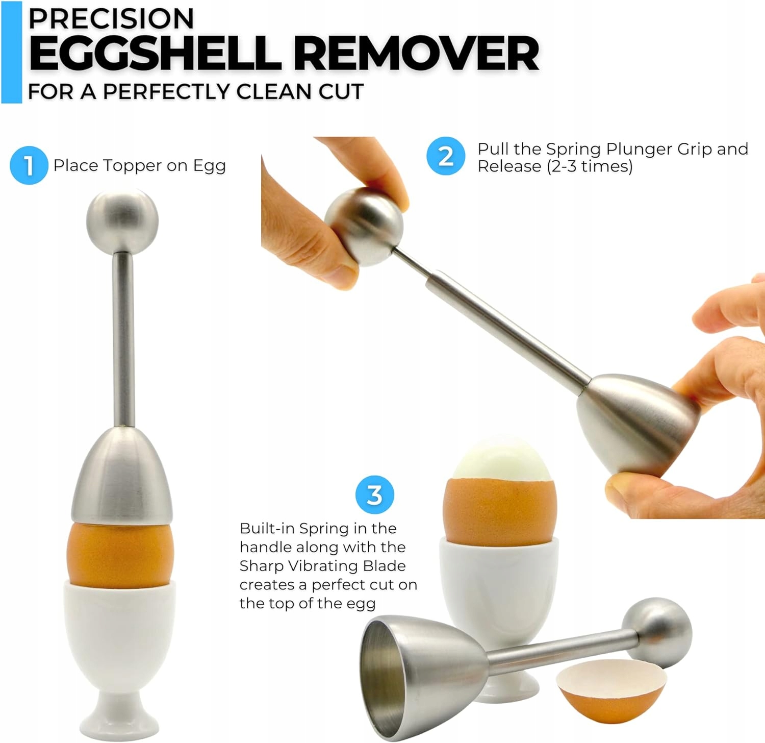 OTWIERACZ DO JAJEK NA TWARDO MIĘKKO NÓŻ DO SKORUPY STAL NIERDZEWNA 12,5cm Rodzaj inny