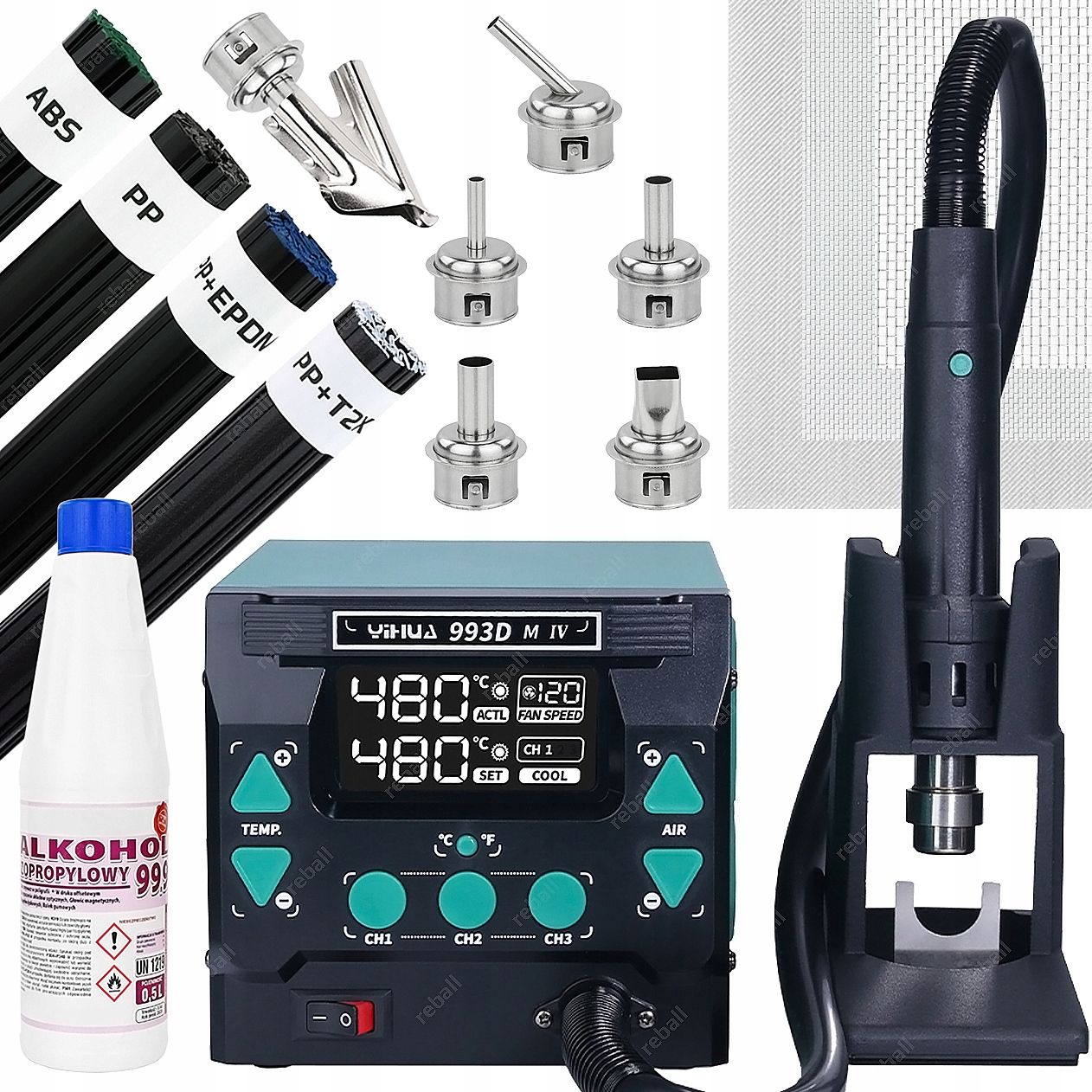 Svářečka Plastů Yihua 993DM-4 1000W Sada Pojiv Abs Pp T2X Epdm