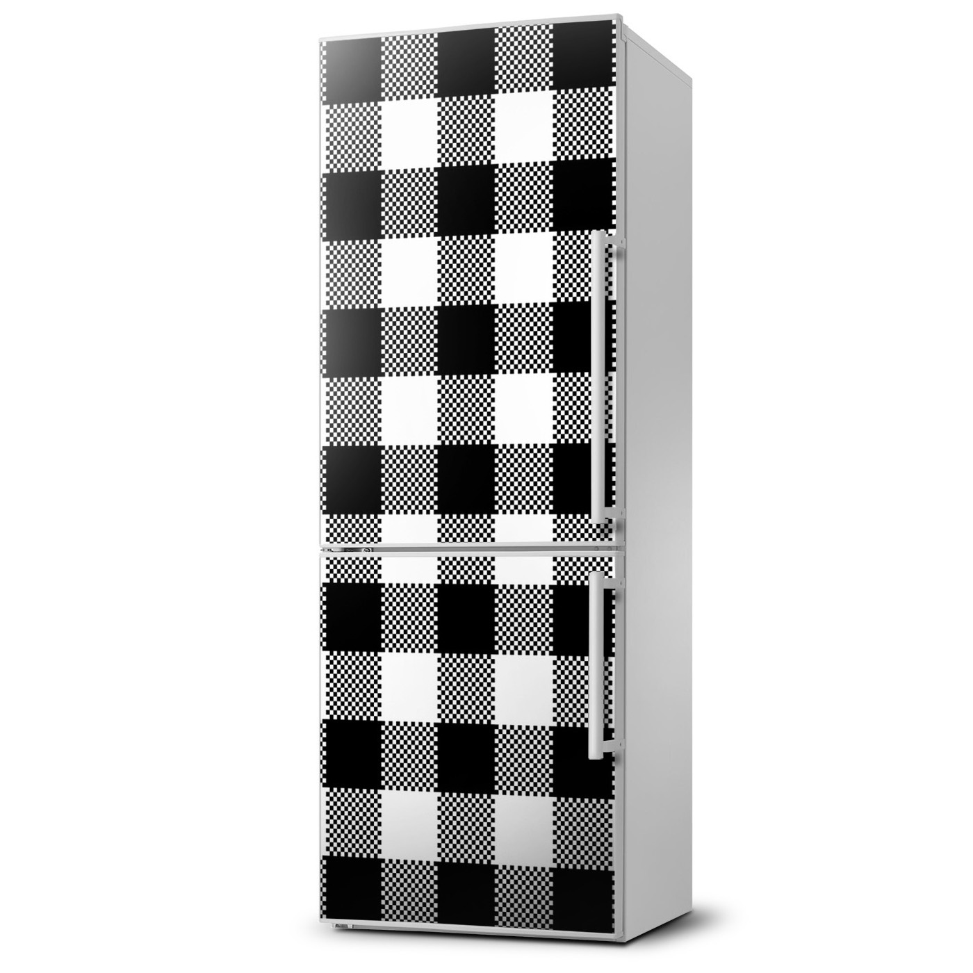 

Magnes Tapeta na lodówkę Czarno-biała krata 60x180