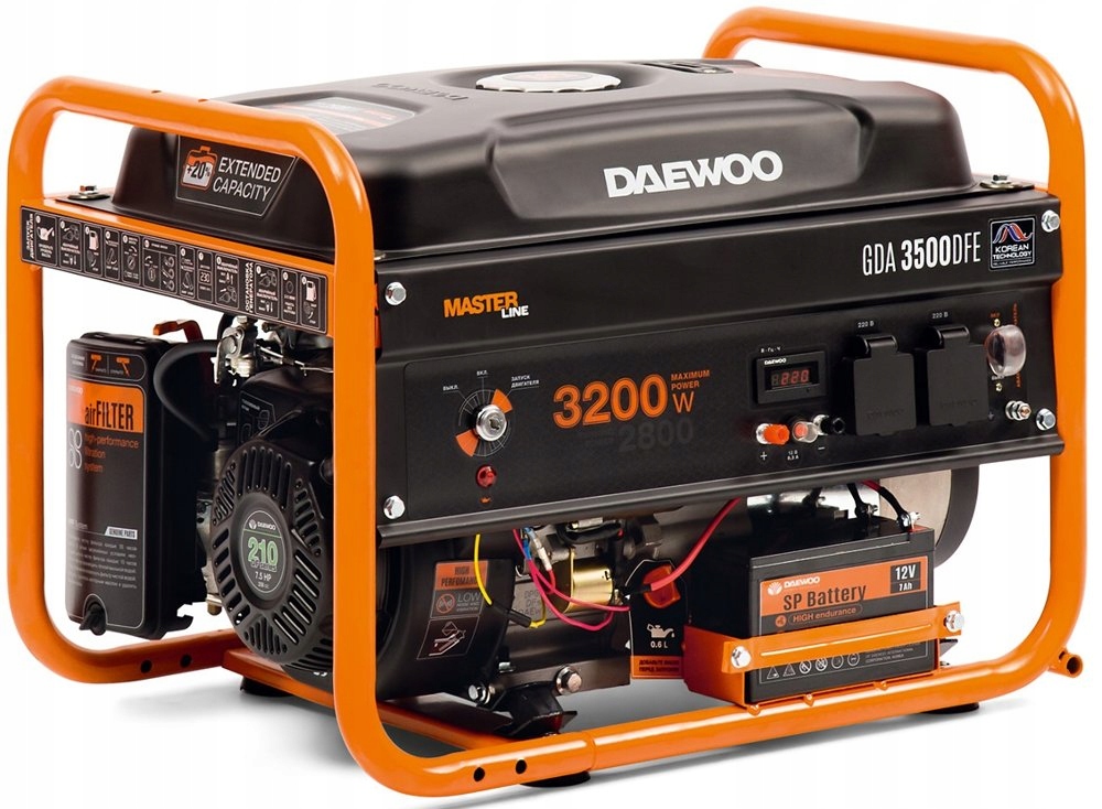 DAEWOO GDA3500DFE AGREGAT GENERATOR PRĄDOTWÓRCZY LPG BENZYNA 3.2KW 2w1 Stan opakowania oryginalne