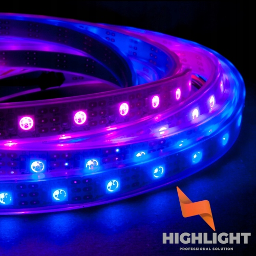5 m Digitální Led pásek Rgb+nw 4000K Spi 14,4W 24V TM1814 60LED IP68 Highlight