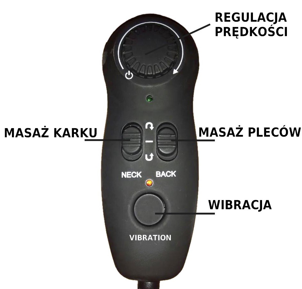 Fotel masujący Shiatsu rozkładany Do masażu Masażer z pilotem wibracyjny 8D Szerokość produktu 71 cm