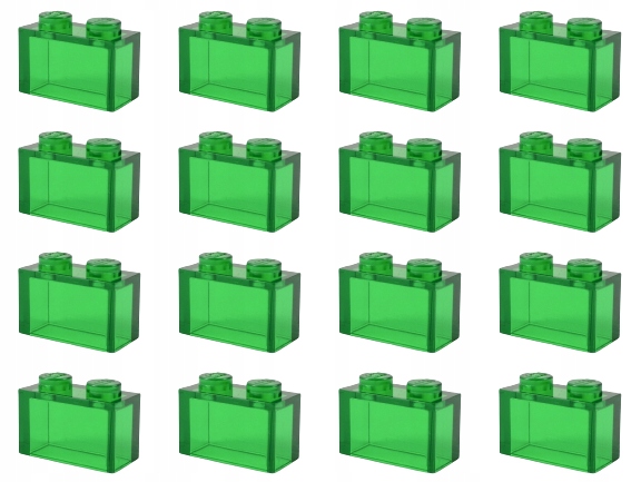 

Lego 3065 Klocek 1x2 trans zielony (12g) 16 szt.