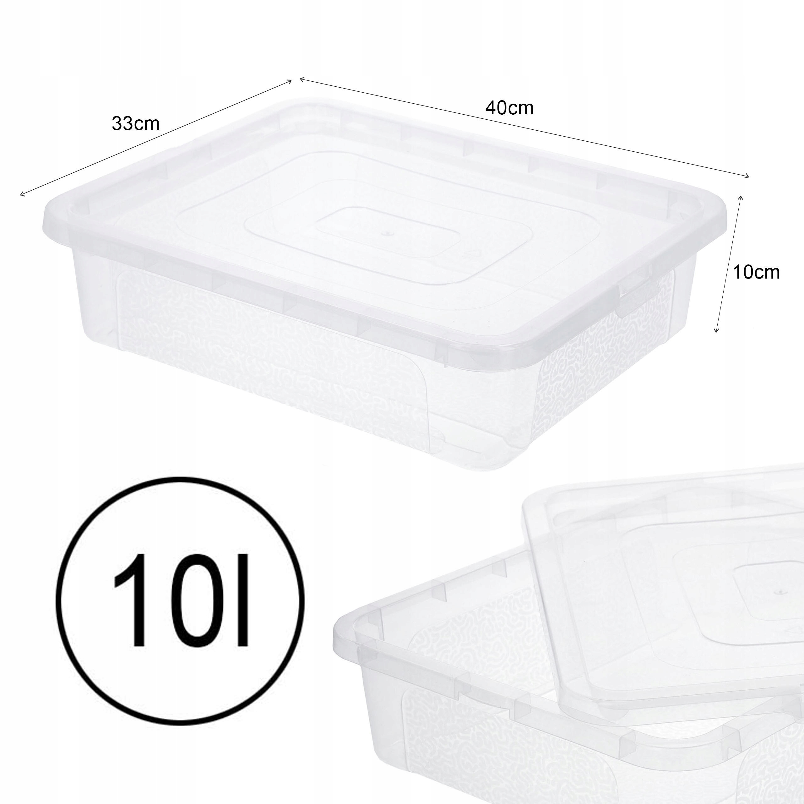 Pudełko box pojemnik plastikowy zamykany pudło 10l przezroczysty organizer Marka inna