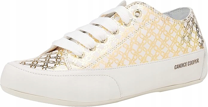 Candice Cooper Rock Chic Bílé Sportovní Polobotky Se Zlatým Potiskem 42 J6E