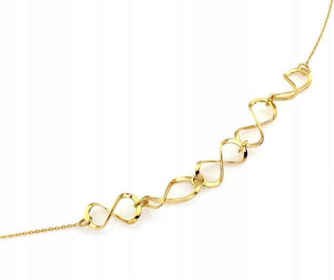 Zlatý náhrdelník 585 s nekonečnem r45, módní vzor na dárek 14k