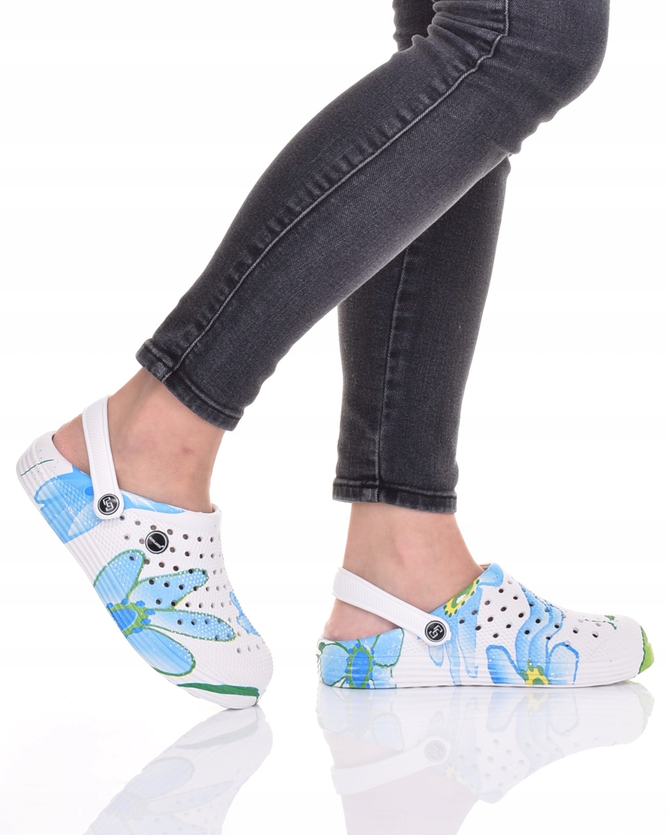 DAMSKIE KLAPKI Z PIANKI LEKKIE WYGODNE PRAKTYCZNE BUTY FLORAL PRINT Marka inna