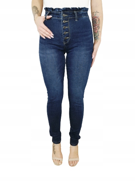 Женские классические джинсовые брюки на пуговицах