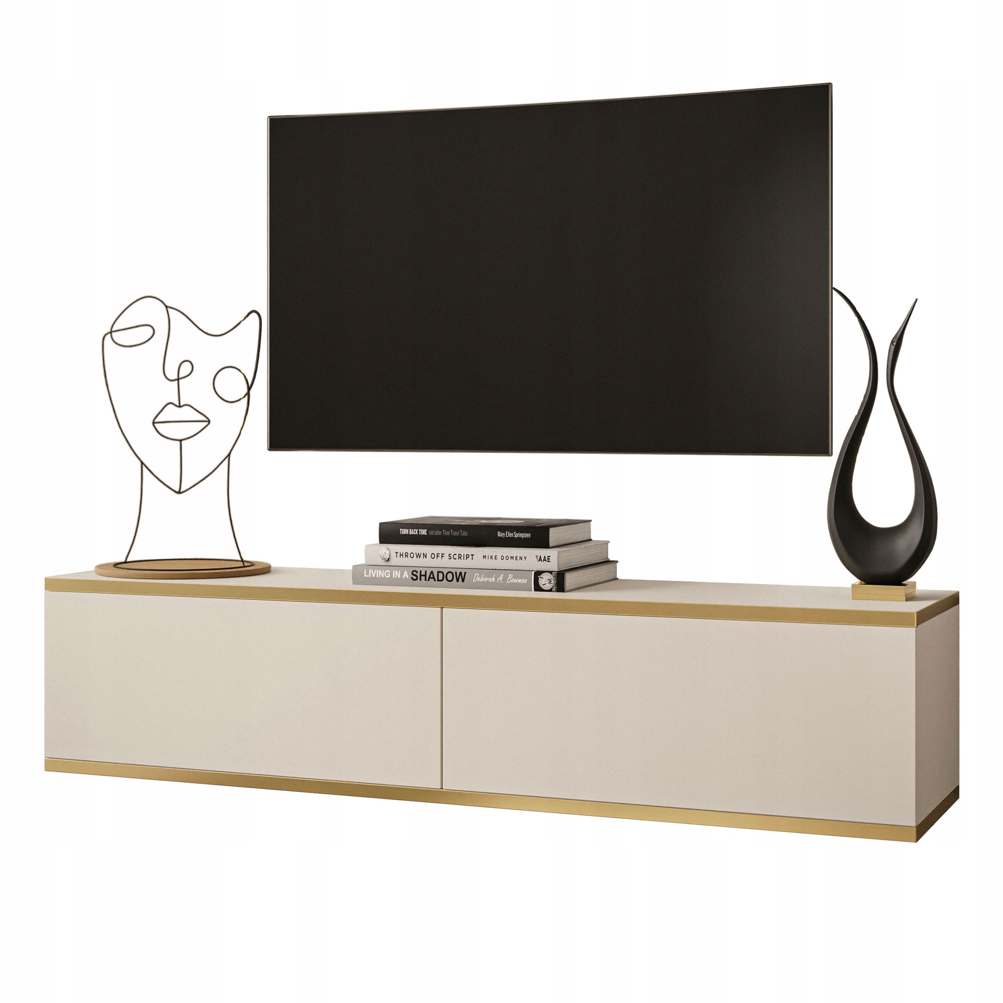 Szafka RTV OXFORD wisząca 135 cm beżowy