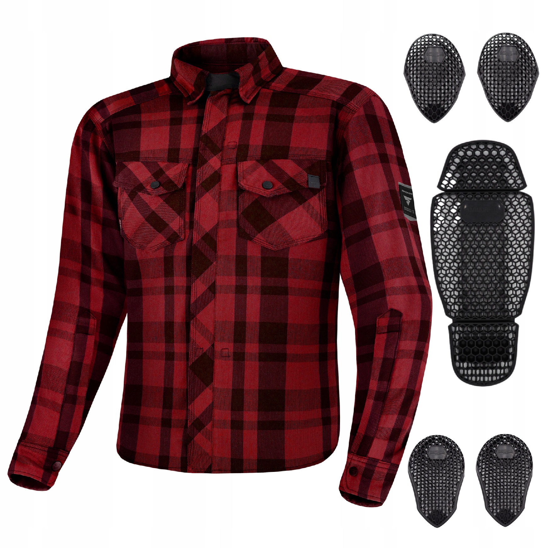 Motocyklová košile s chrániči Shima Renegade Men 2 Red červená vel. XL