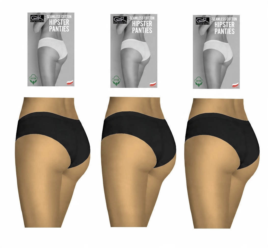 

Figi Hipster Cotton Panty Gatta |3-PACK|CZARNY| XL