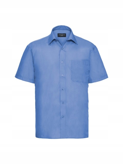 Pánská košile s krátkým rukávem a kapsou Russell Corporate Blue XL