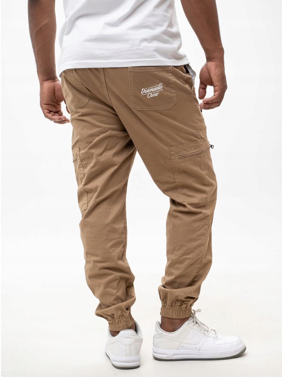 Látkové kalhoty Jogger Kapsáče Pánské Hnědé Diamante Crew V3 M