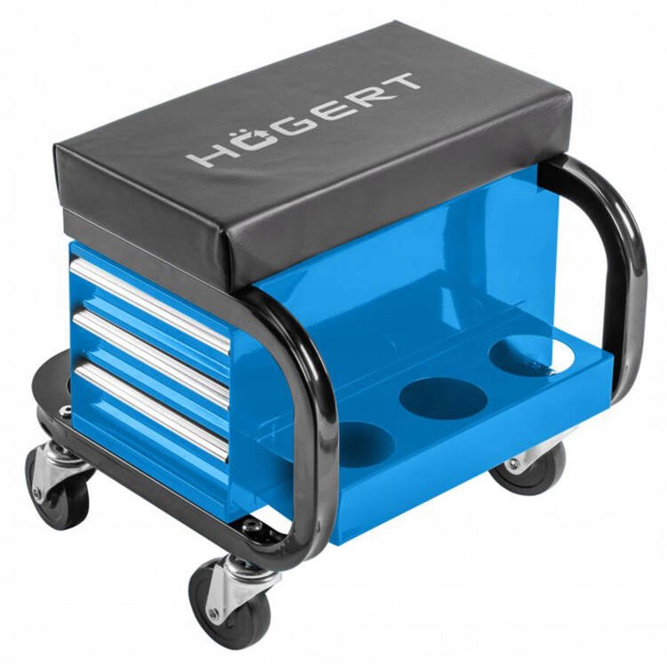 Siedzisko krzesełko taboret krzesło warsztatowe z szufladami Hogert HT7G560