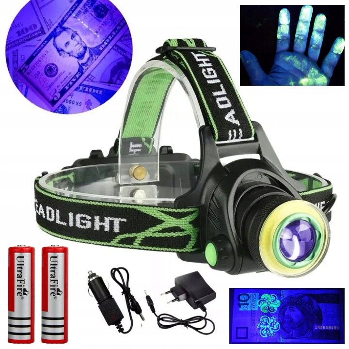 Latarka czołowa Uv Zoom klimatyzacja tester ultrafiolet Klima biała LC7