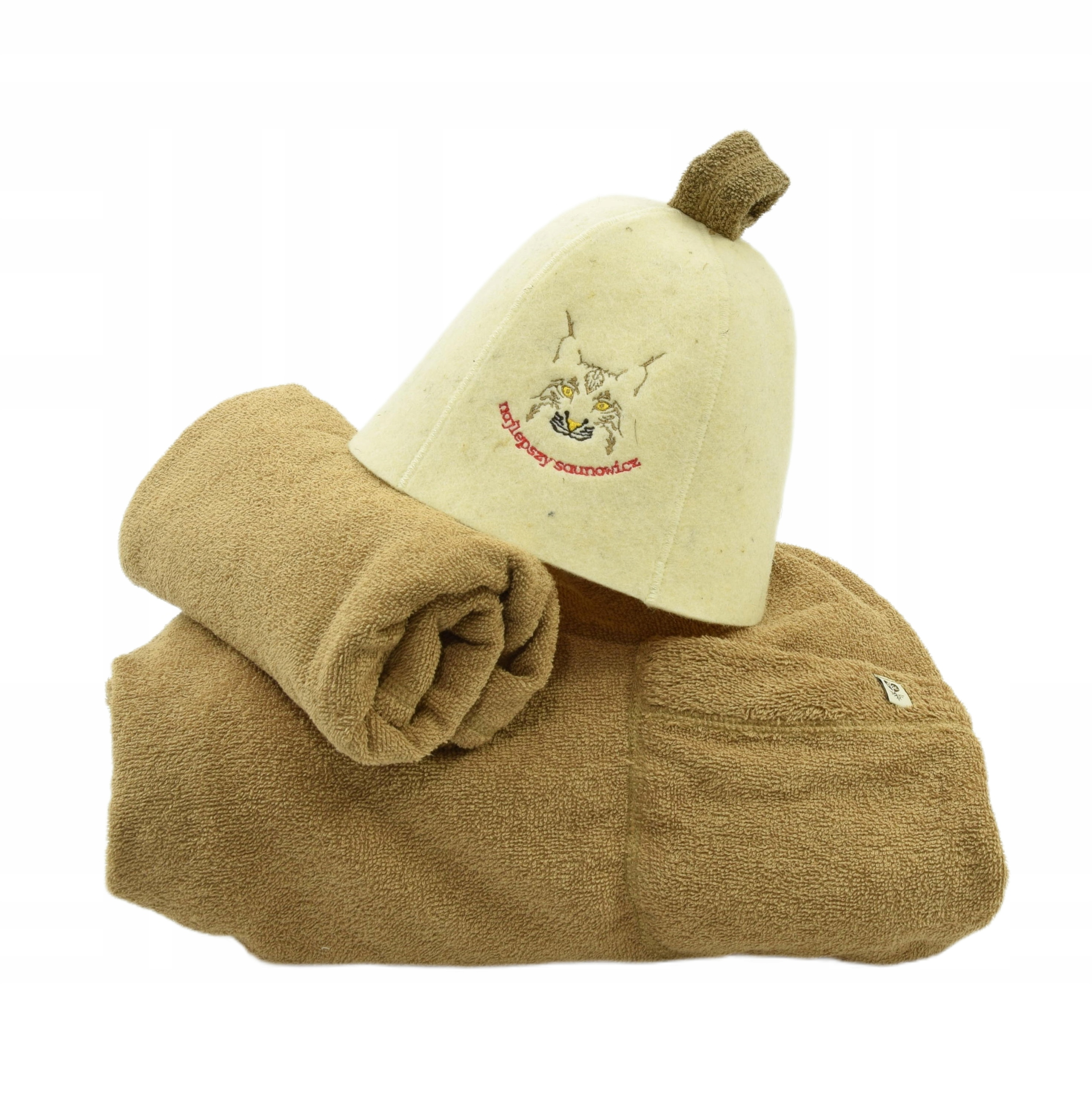 Čepice Klobouk Vlna Ručník do sauny Pánský set 3 cz vel XXL