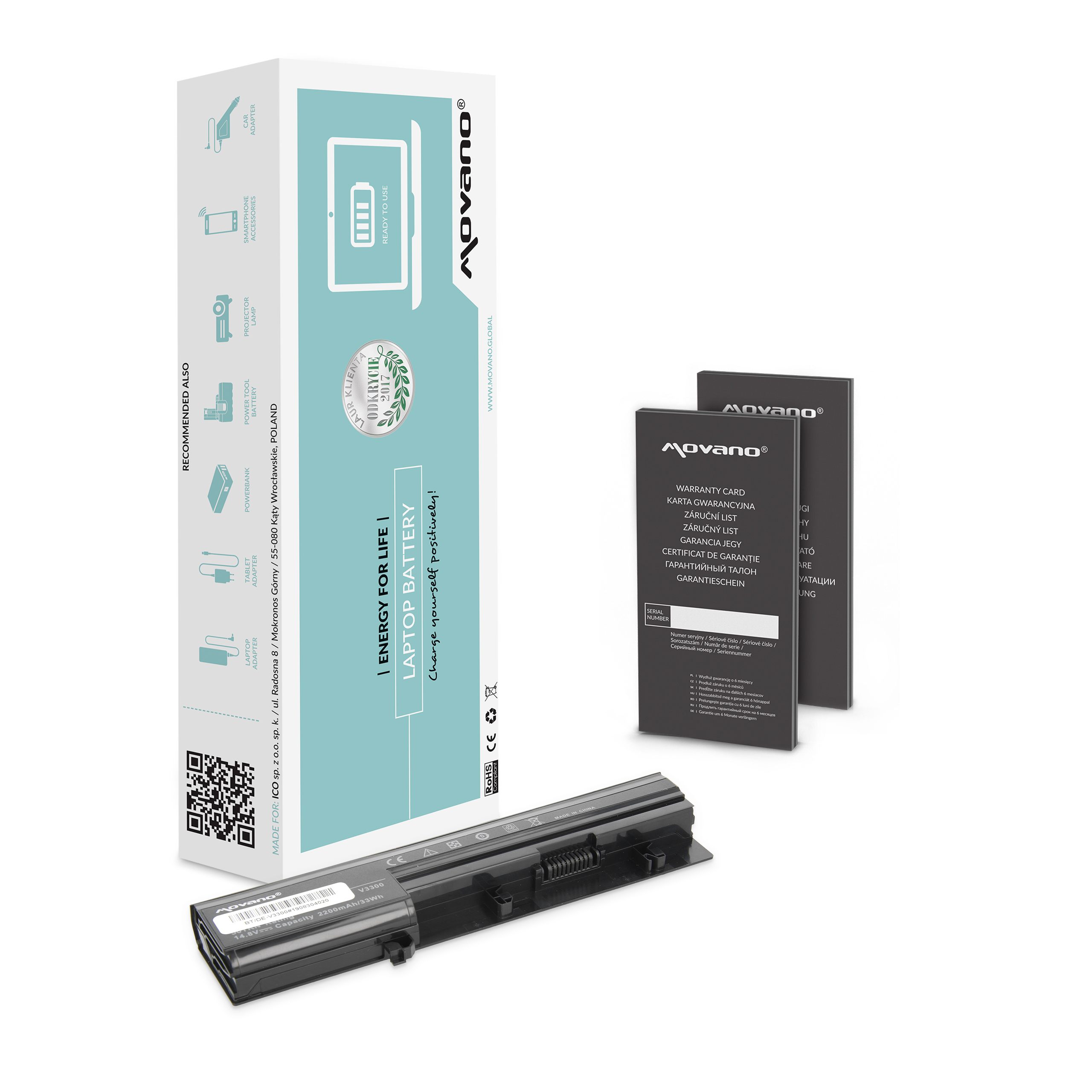 Baterie Movano pro Dell Vostro 3300 (2200 mAh)