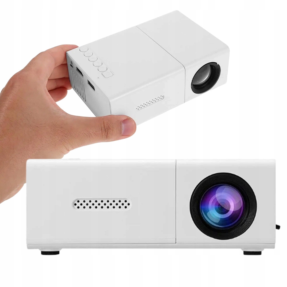 PROJEKTOR RZUTNIK LED MINI PRZENOŚNY USB 320X240P LAPTOPA I TELEFONU BIAŁY