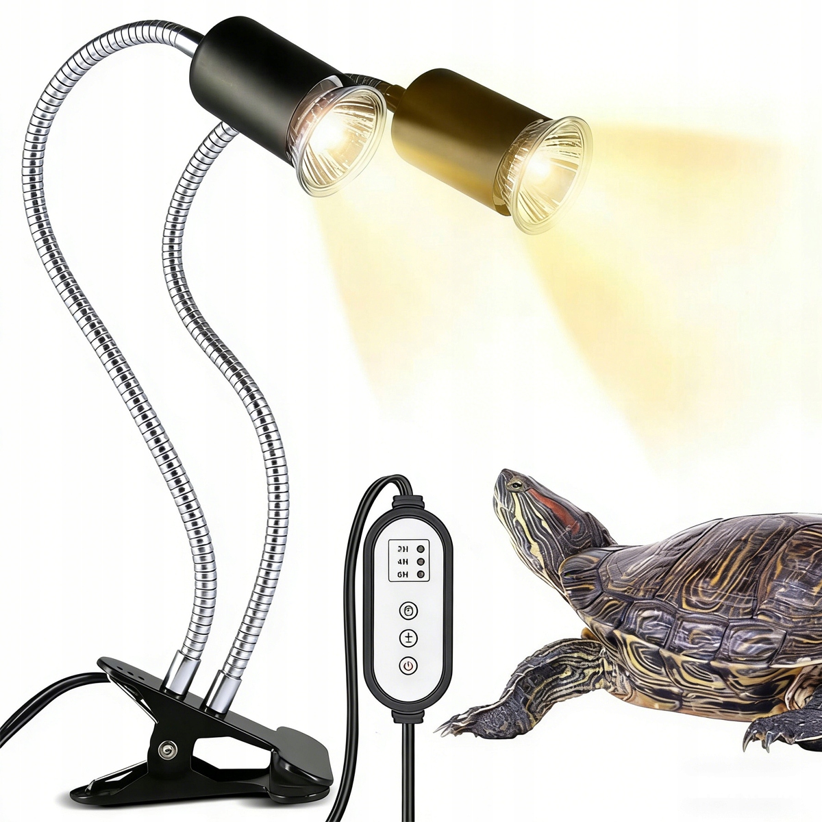 Topná Lampa Želva, 2 Žárovky Uva Uvb Topná Lampa Pro Terarijní Plazy