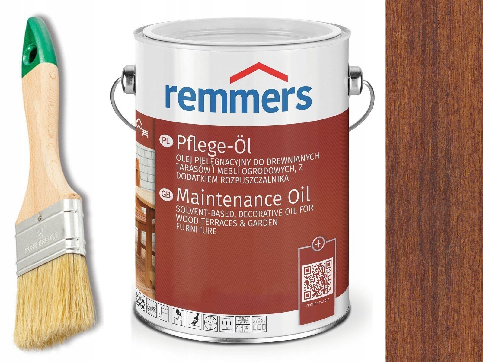 Remmers Pflege-Ol olej do tarasu KASZTAN 5L Zastosowanie uniwersalne