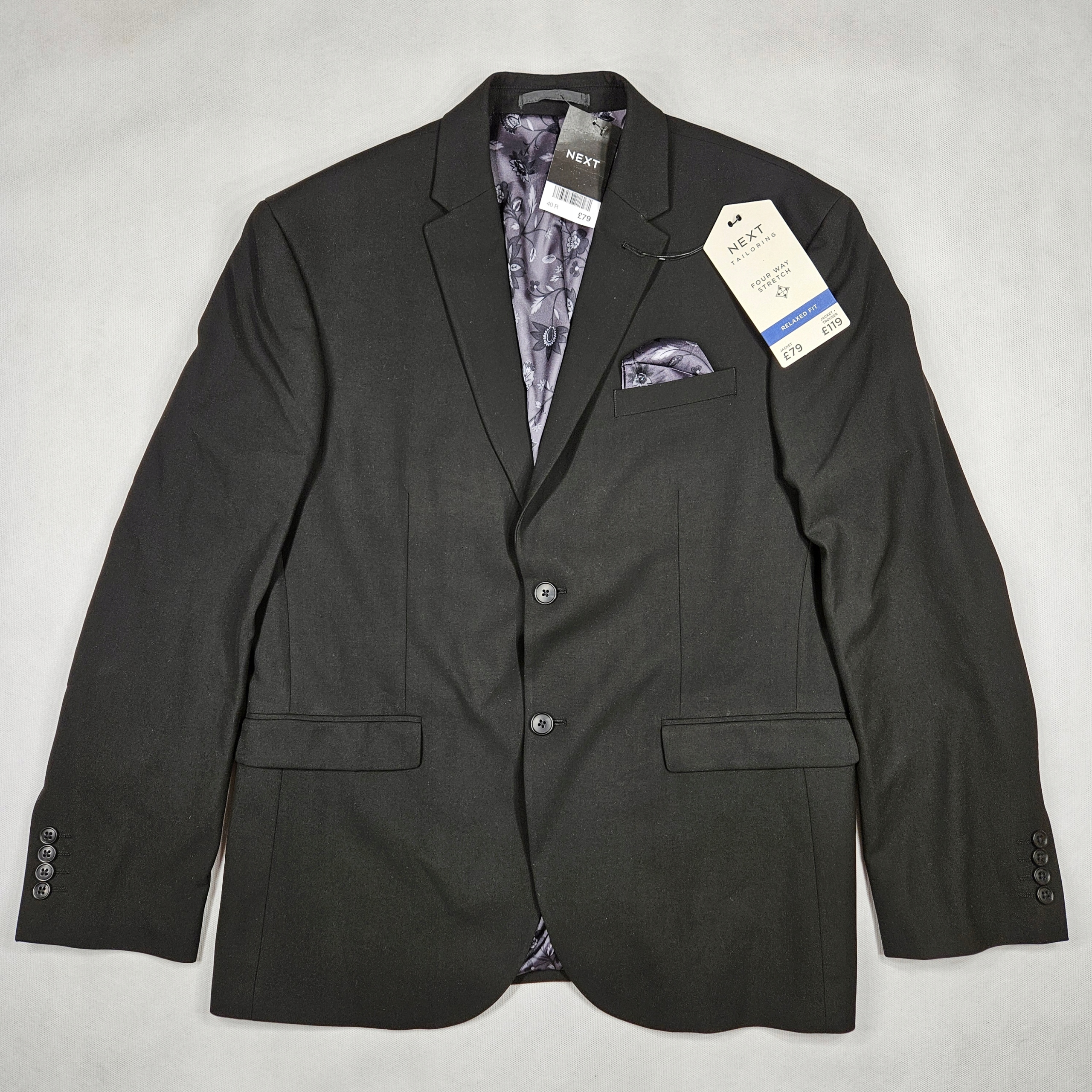 Next sako černá ka/046 relaxed fit blazer 46long eur56 (XL)