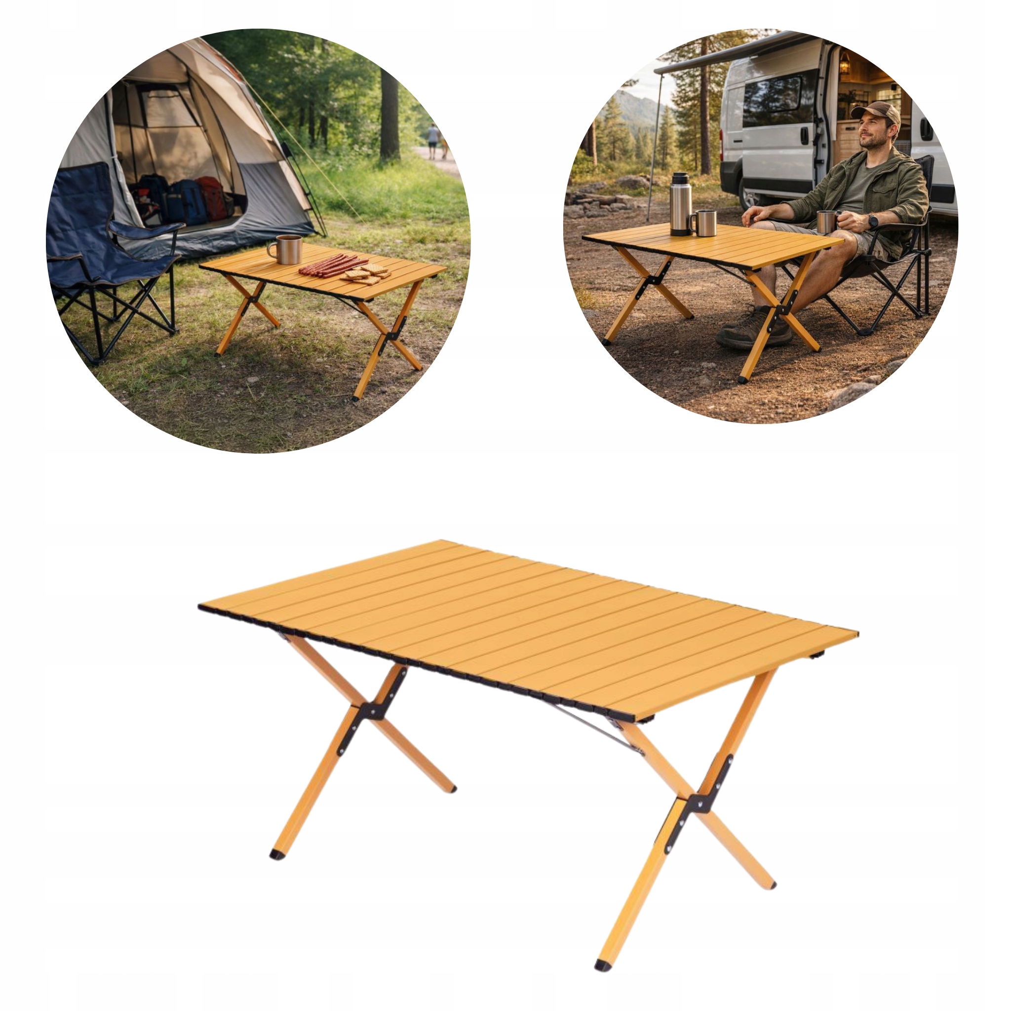 Składany Stolik Turystyczny 90X60 CM Kempingowy Na Biwak Z Torbą