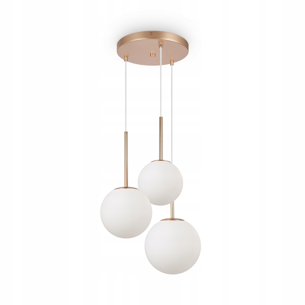Maytoni Basic Form lampa wisząca 3xE14 Ø40 białe klosze mosiądz