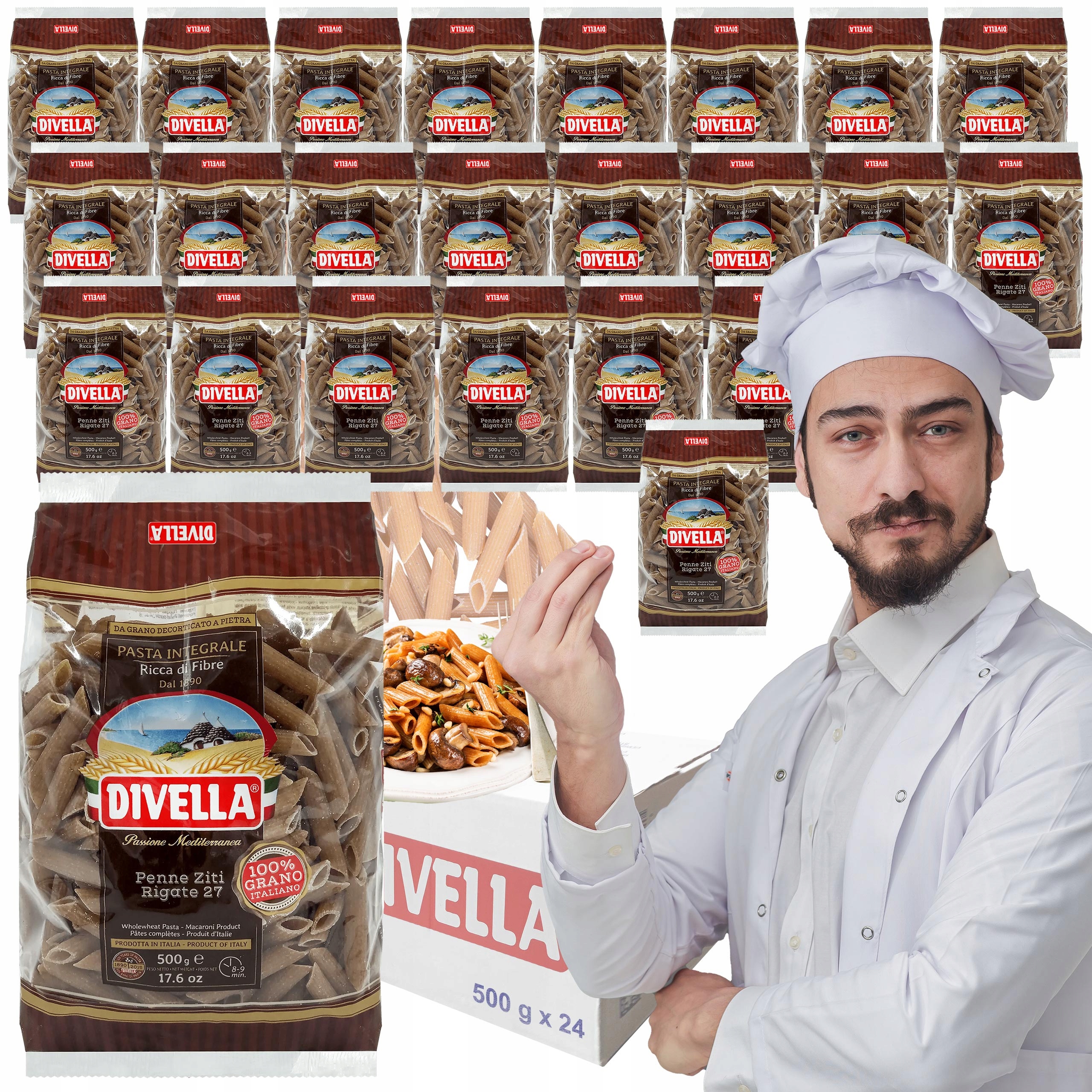 Levně Penne Rigate Razové Divella 500g Karton