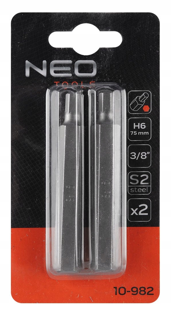 Końcówka Hex 6 x 75mm S2 x 2szt Neo