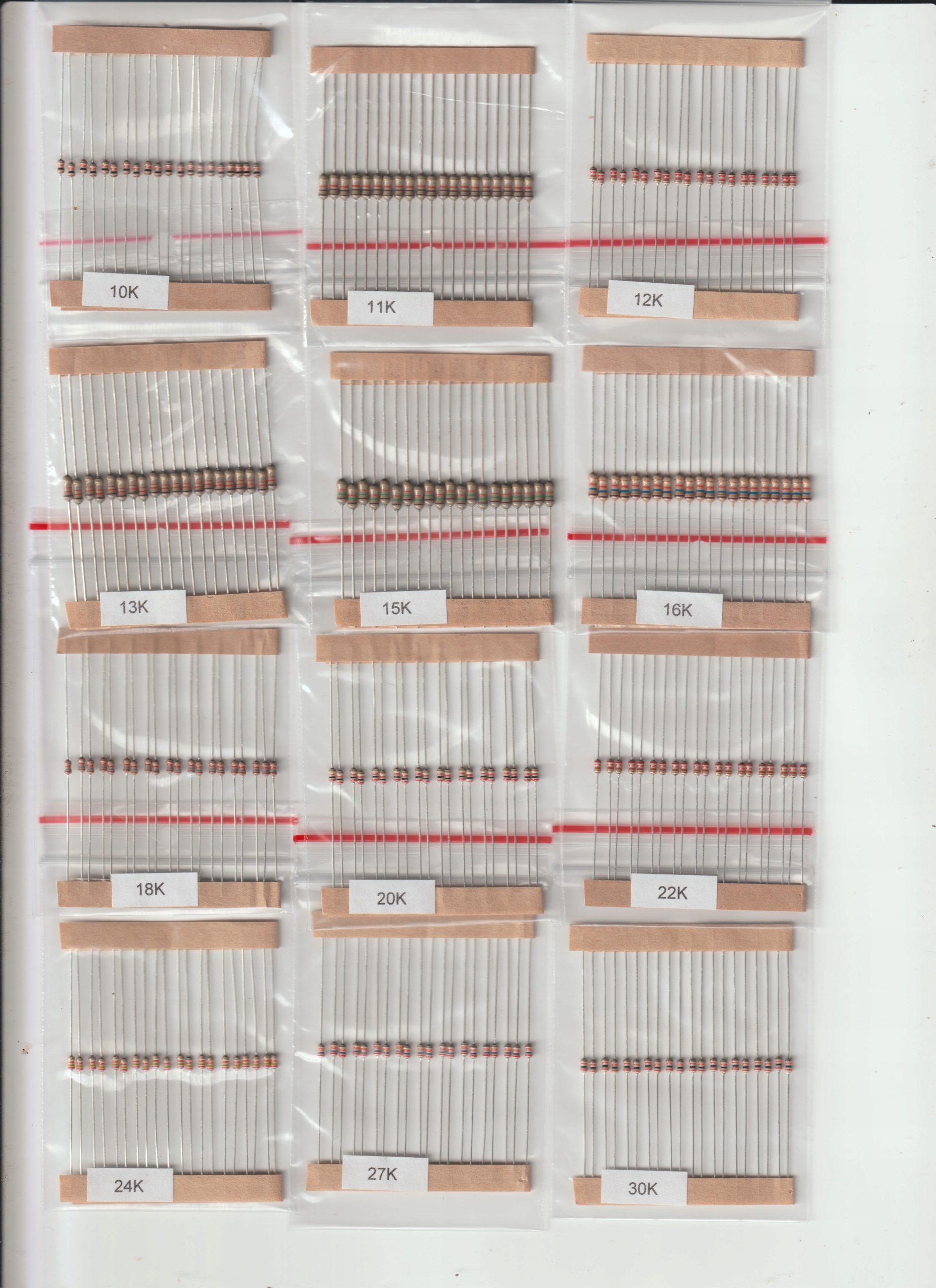 Zestaw Rezystorów Tht 10K-91K Szereg E-24
