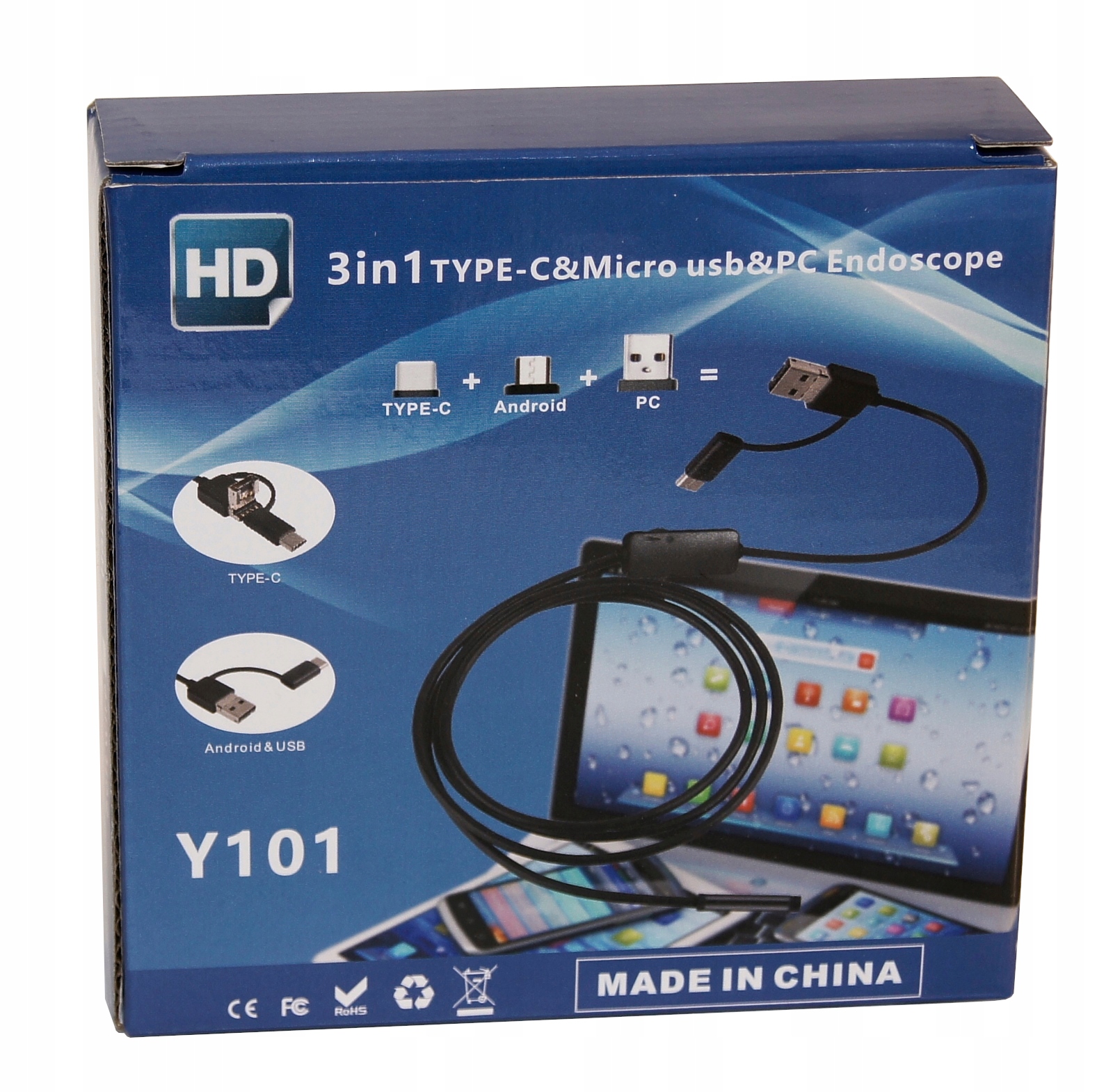 Kamera Endoskopowa Endoskop 1600x1200p 2m USB C micro HD+ Telefon PC EAN (GTIN) 5903815296390